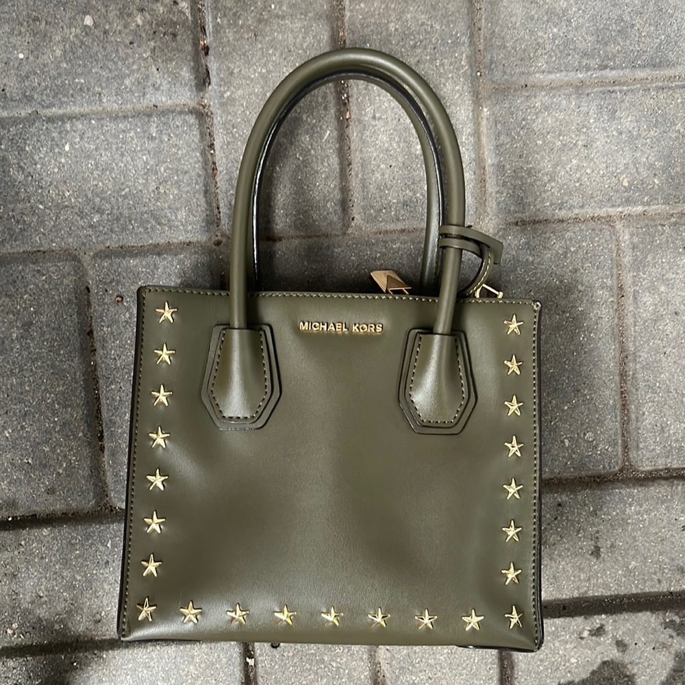 Cute Michael Kors army green and star purse